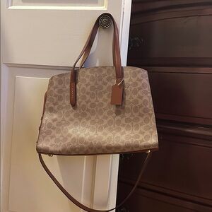 Coach Charlie Carryall Brown Signature Tote Bag
